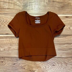 Wild Fable Rust Ribbed Crop Top